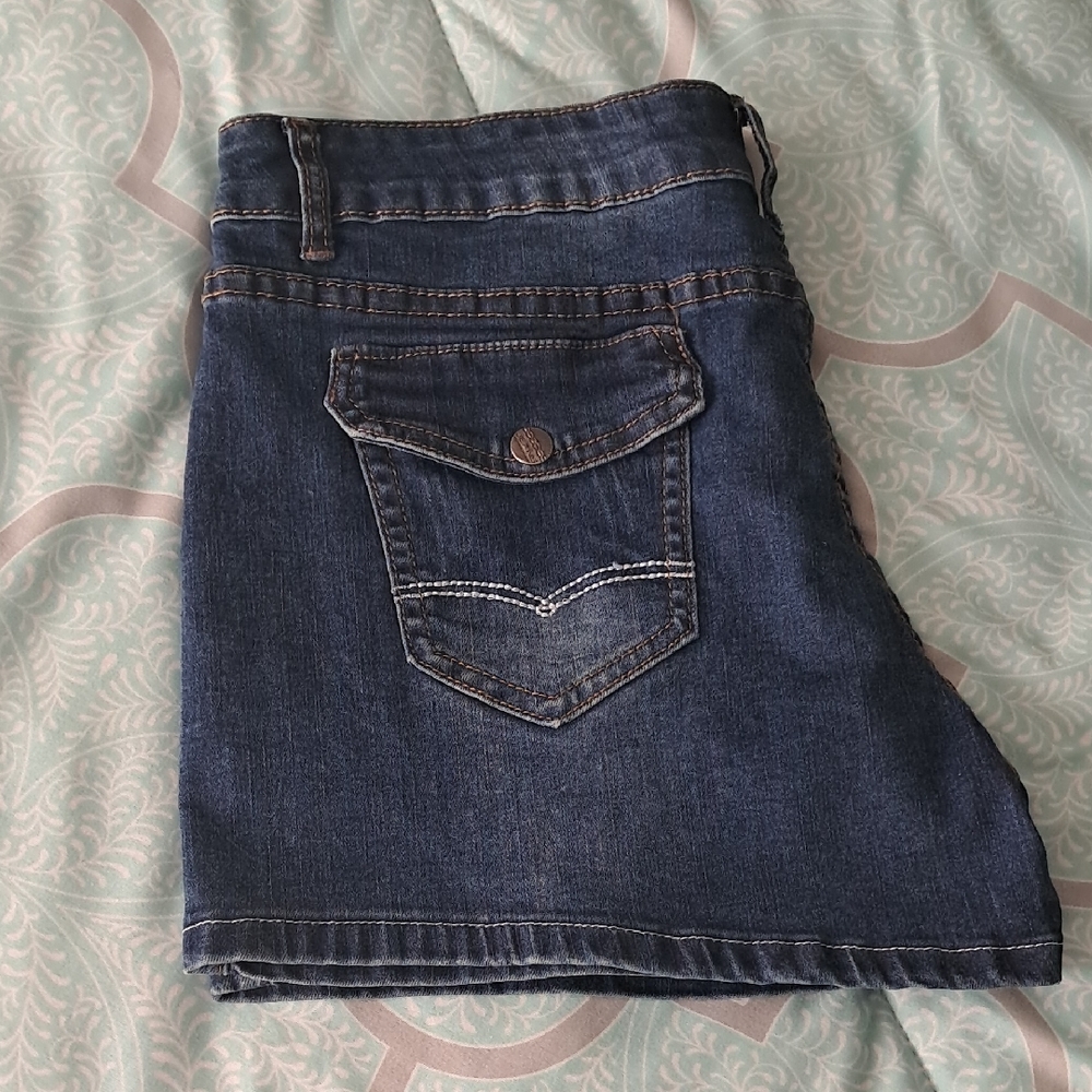 Dark Blue Denim Shorts